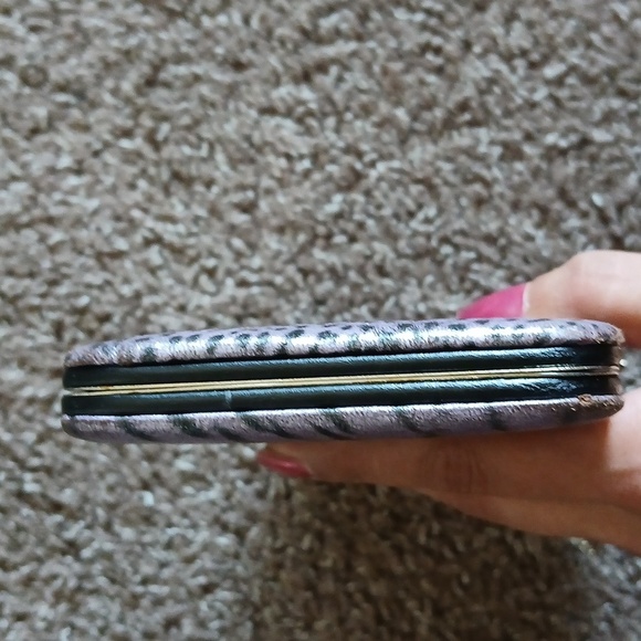 Purple multi animal print metallic wallet - Picture 6 of 17